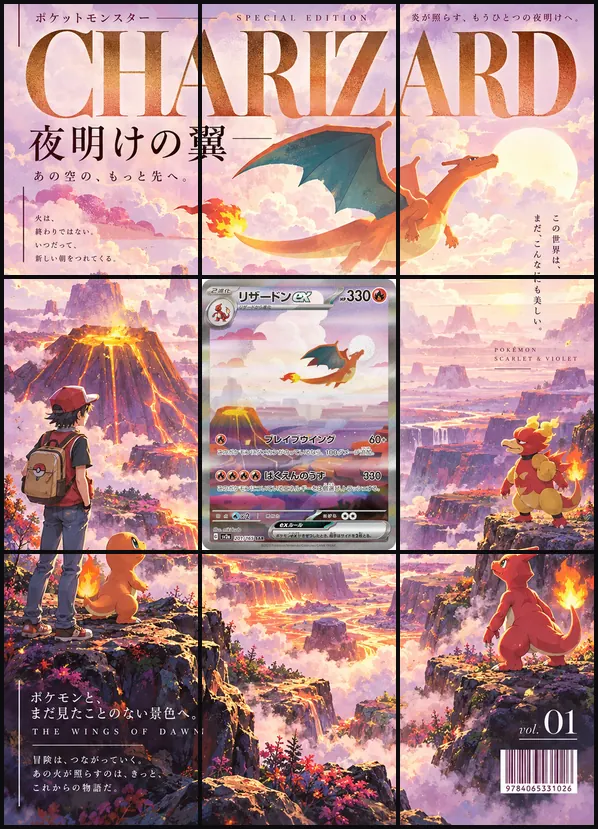 Charizard ex Cast Cover SAR sv2a 201/165 binder art