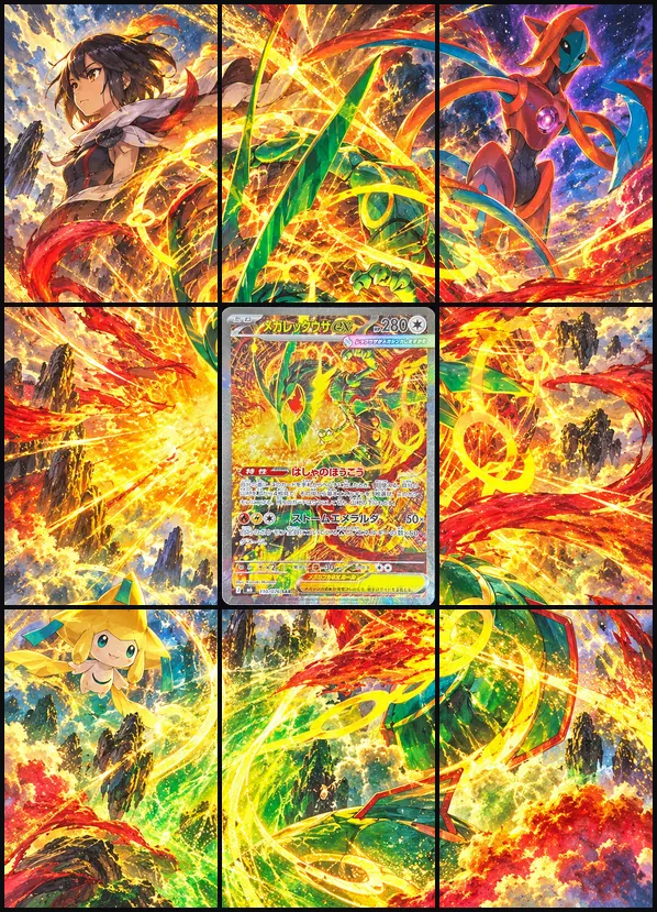 Mega Rayquaza ex SAR M6 110/076 binder art