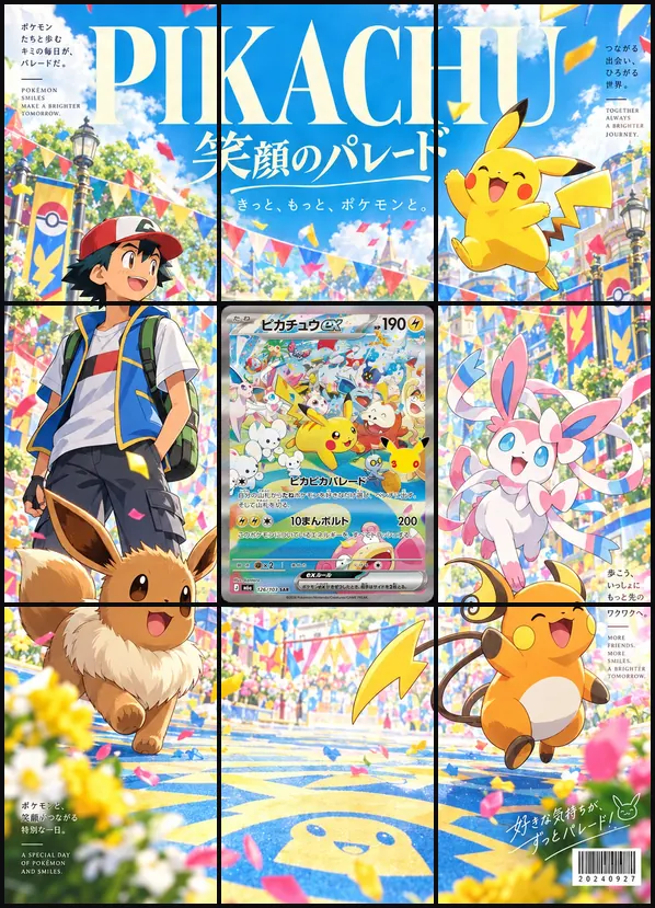 Pikachu ex Cast Cover SAR M6a 126/103 binder art