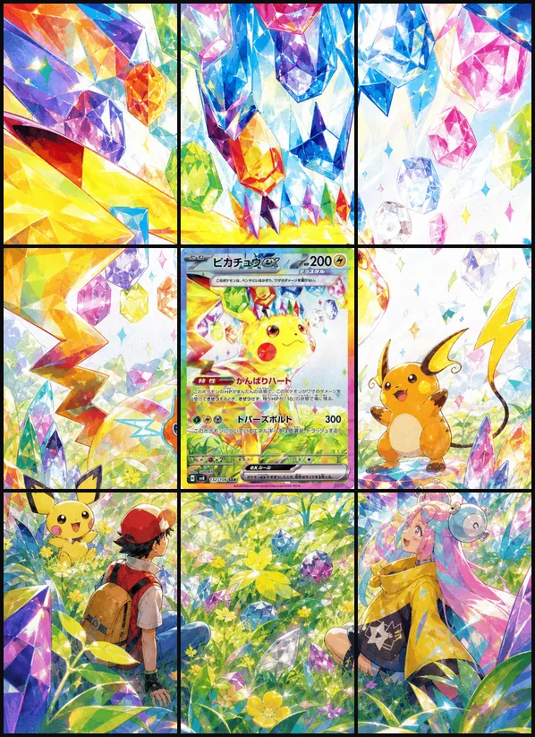 Pikachu ex SAR sv8 132/106 binder art