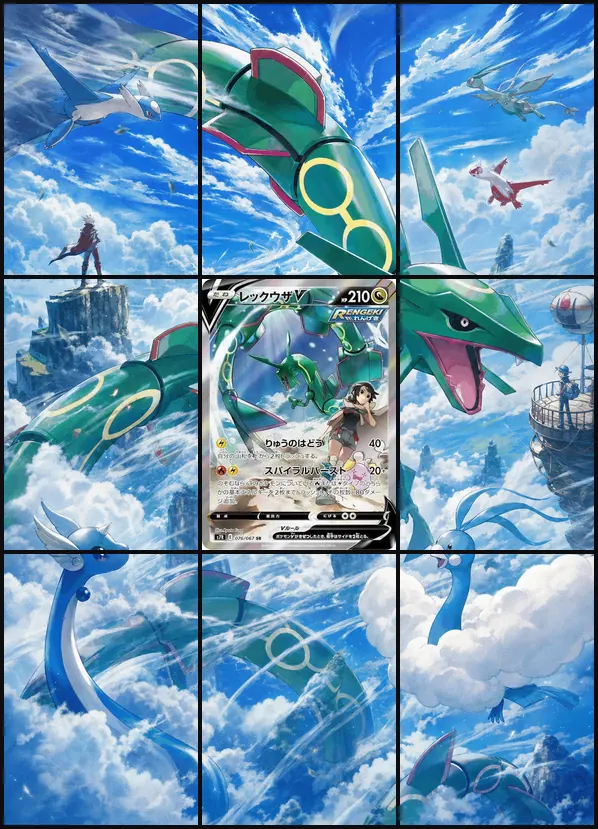 Rayquaza V SR s7R 076/067 binder art