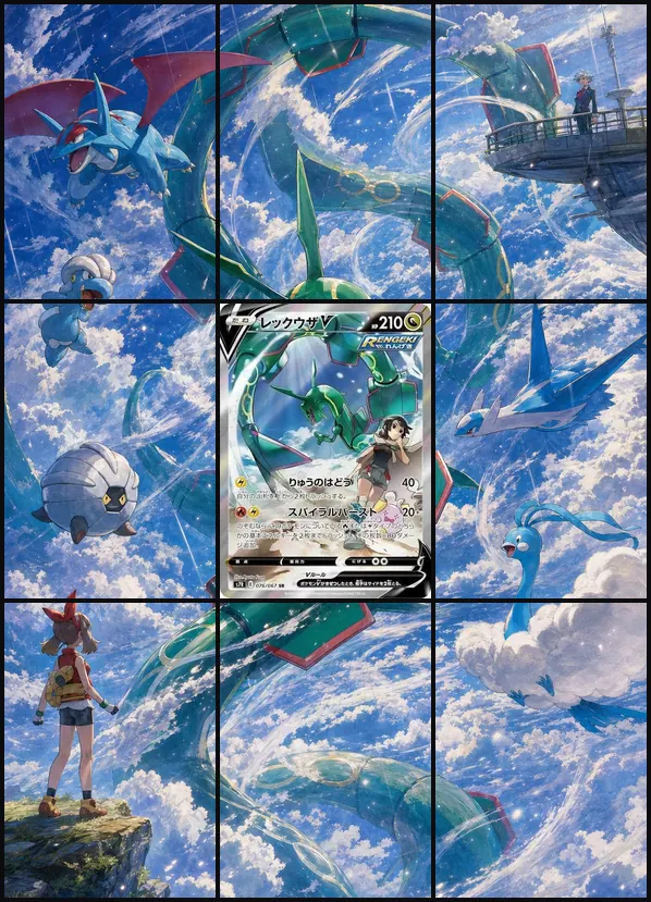 Rayquaza V V2 SR s7R 076/067 binder art