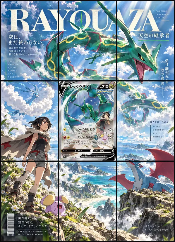 Rayquaza V Cast Cover SR s7R 076/067 binder art