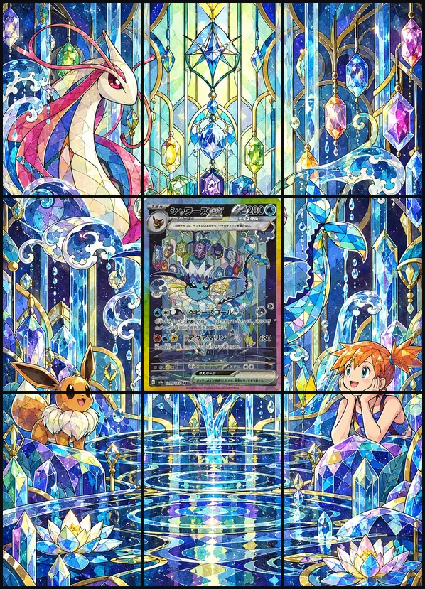Vaporeon ex SAR SV8a 205/187 binder art